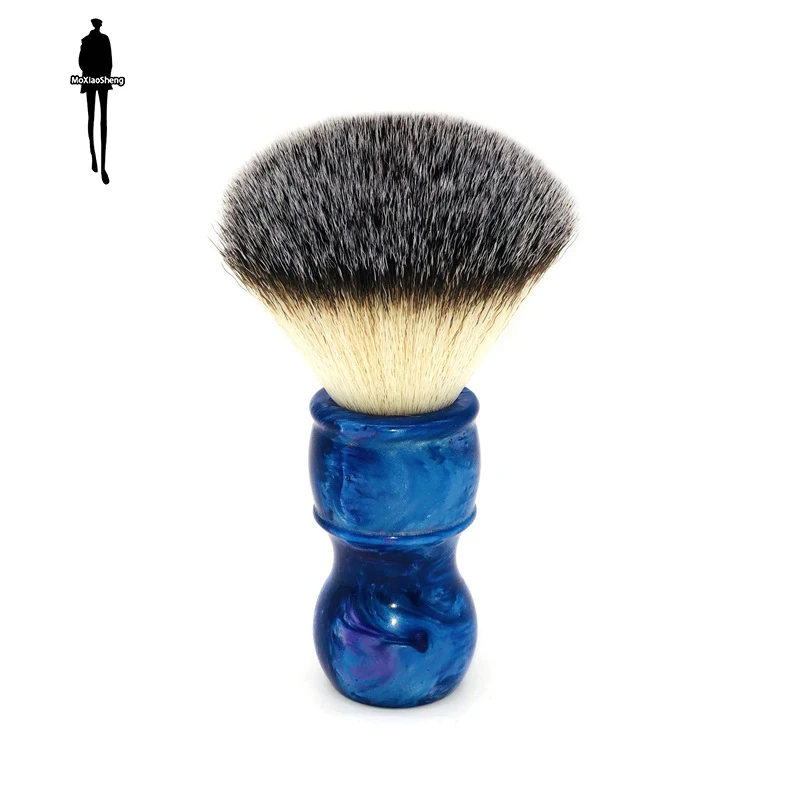 Beard Brush, Nylon Silk Brush Head Stable Resin Handle Blue, Men'S Shaving Tools Beard Brush