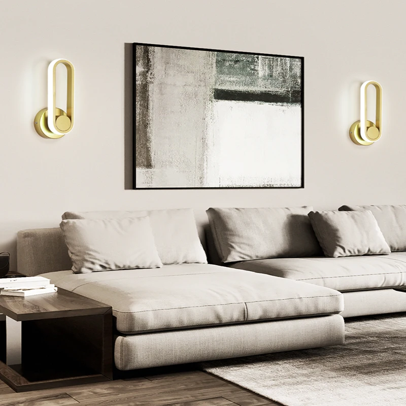 

Modern LED wall lamp bedroom bedside lamp living room wrought iron rotatable lamp hotel villa aisle corridor lighting