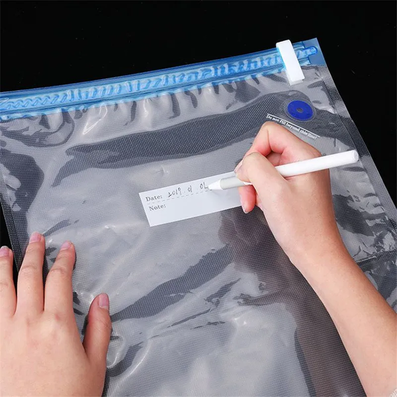 Cozinha Vacuum Bags for Vacuum Sealer, Máquina de selagem, Tipo Zipper, Reutilizáveis, Preservação de alimentos, Embalagem Bags, 10 Pcs