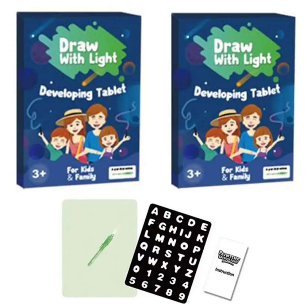 Tablero de dibujo luminoso para niños, garabatos fluorescentes, Educación Temprana, juguetes de aprendizaje, almohadilla para escribir garabatos para estudiantes