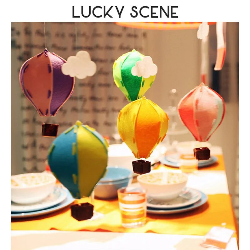 Hot Air Balloon Ornaments Bunting Colorful Stereoscopic Printing Garland Kid Birthday Decoration Accessories S01460