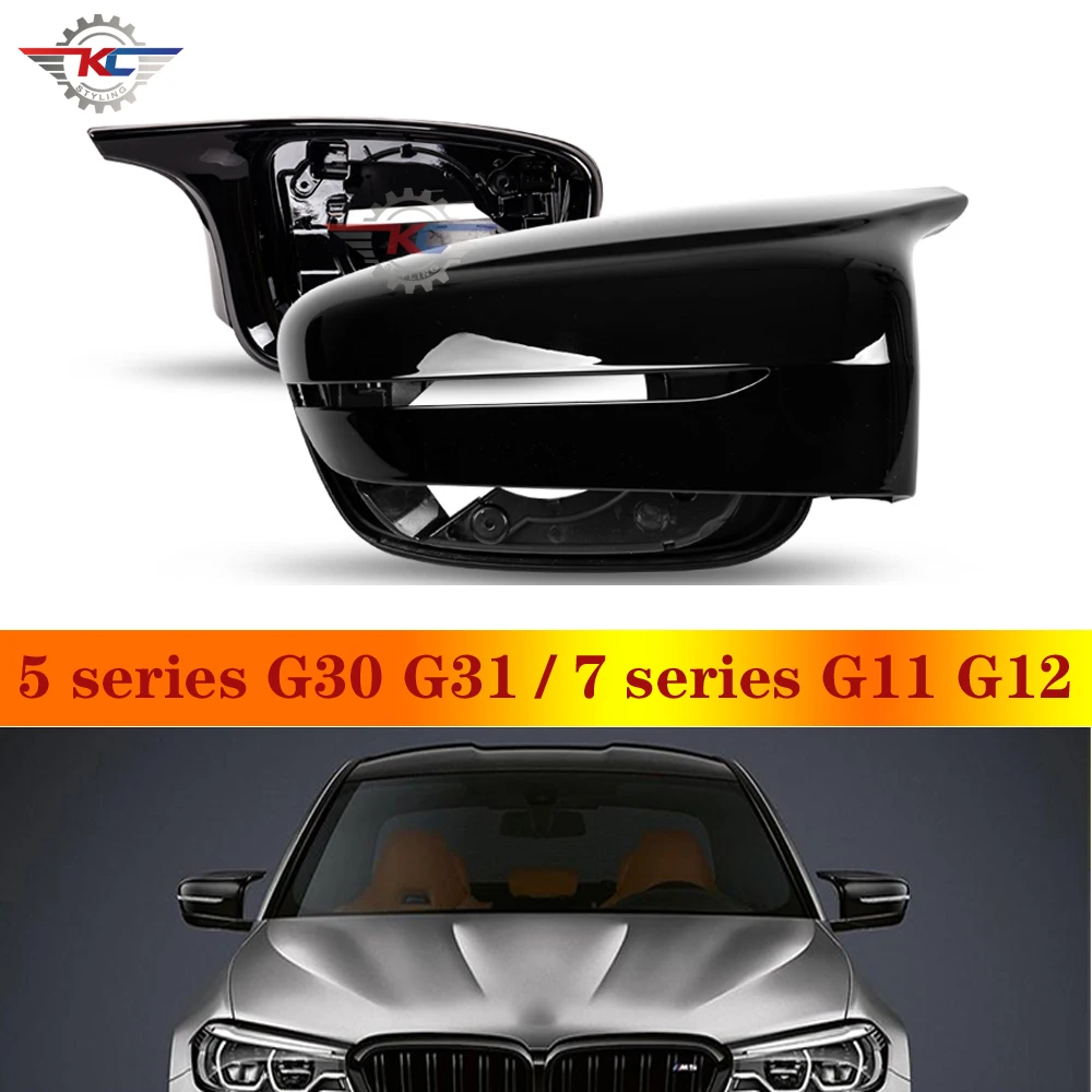 

ABS Materials Mirror Cover 5 Series G30 G31 F90 M5 7 Series G11 G12 Gloss Black White Mirror Caps Protector LHD Car Styling