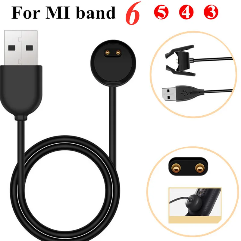 Charger usb Adapter For Xiaomi Mi Band 6 5 4 Miband 3 2 Smart Wristband Bracelet Xiomi Mi band 5 Charging Cable USB Clip Charger