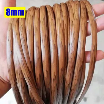 10 Meters Retro Wood Style PE Flat Gradient Synthetic Rattan Weaving Plastic Cane Material Rope For Knit Repair HomeTable Chair