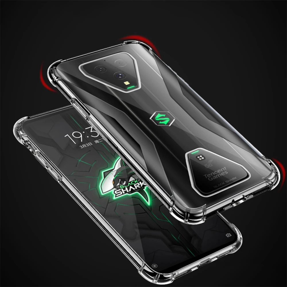 Case For Xiaomi BlackShark 3 Heavy Dutry Shockproof Clear Soft TPU Case Cover For Black shark 3 Fundas Coque