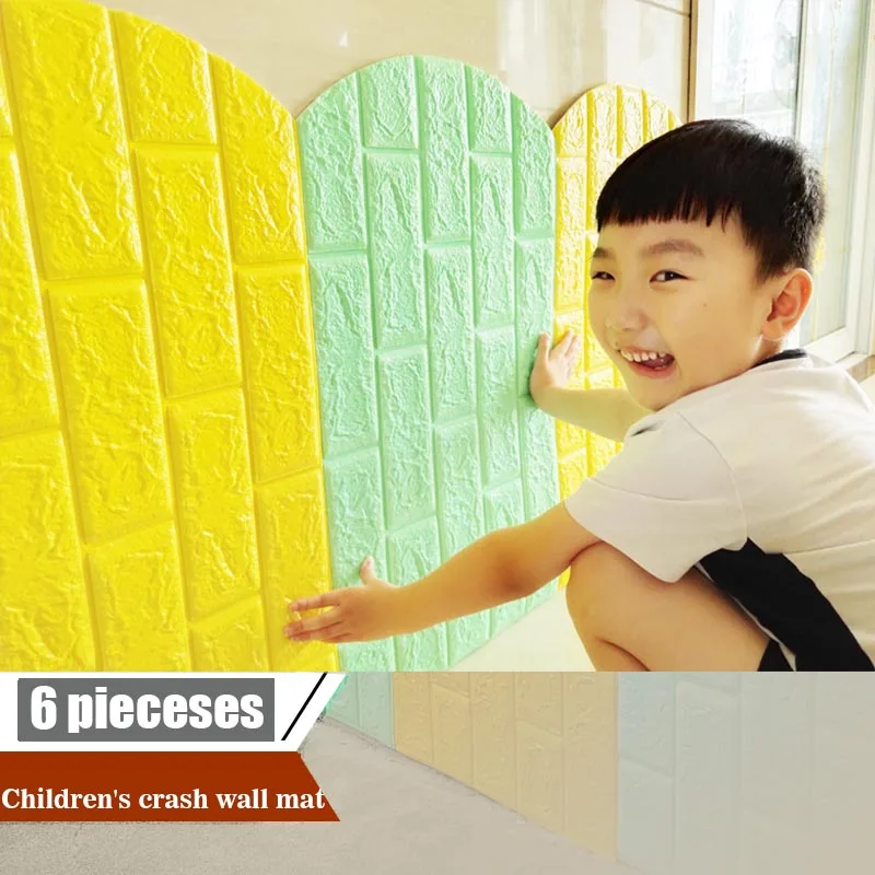 

Children's Wall Stickers, Kindergarten Wall Fence Pad, Brick Pattern, Decorative Wall Skirt, Self-adhesive Foam Panel