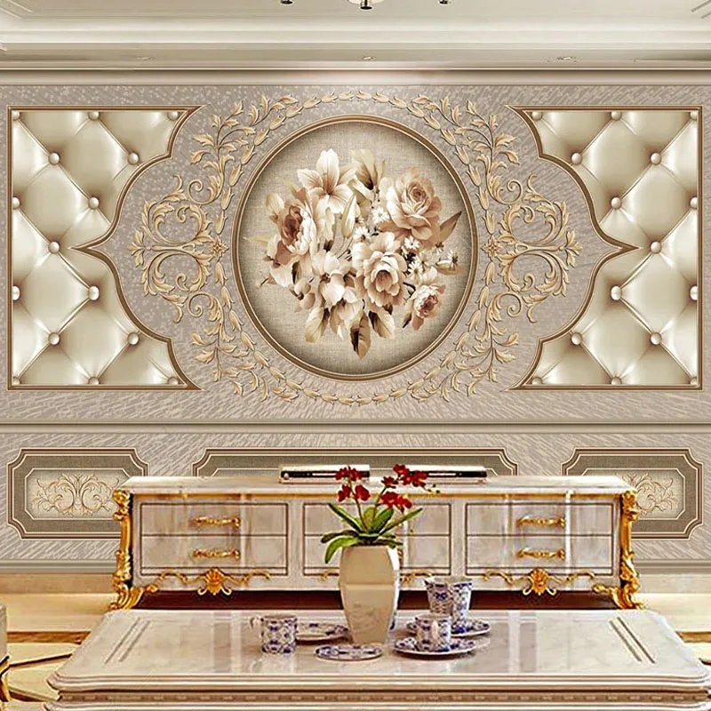 

Обои в европейском стиле 3D Ретро Арт Цветок Мягкий рулон Фото Настенная роспись Гостиная ТВ Диван Спальня Домашний декор Papel De Parede