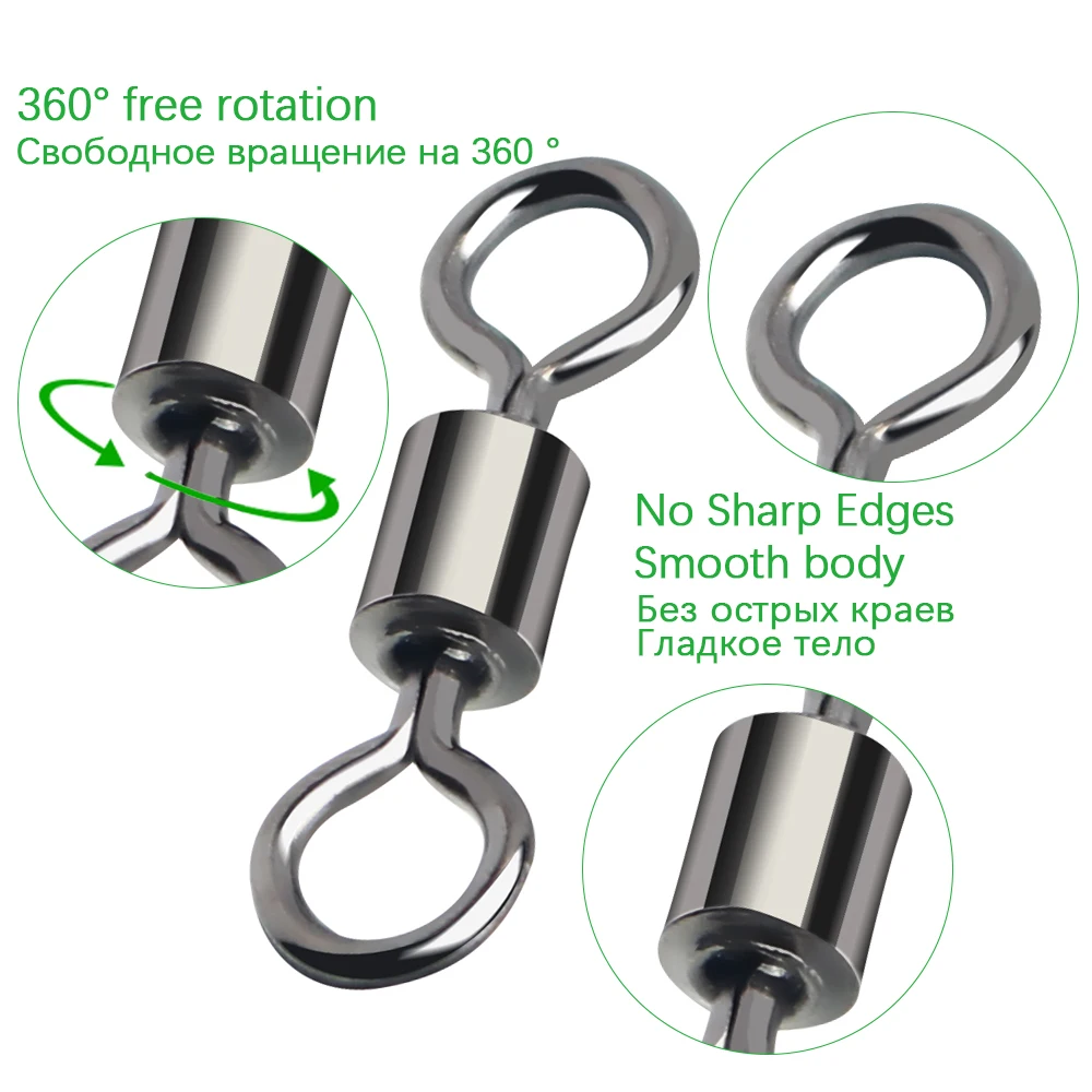 DNDYUJU 30-100 stücke Angeln Barrel Lager Roll Wirbel Solide Ring Stecker Angeln Zubehör Angelhaken Tackle Angeln Werkzeuge – Detail 5