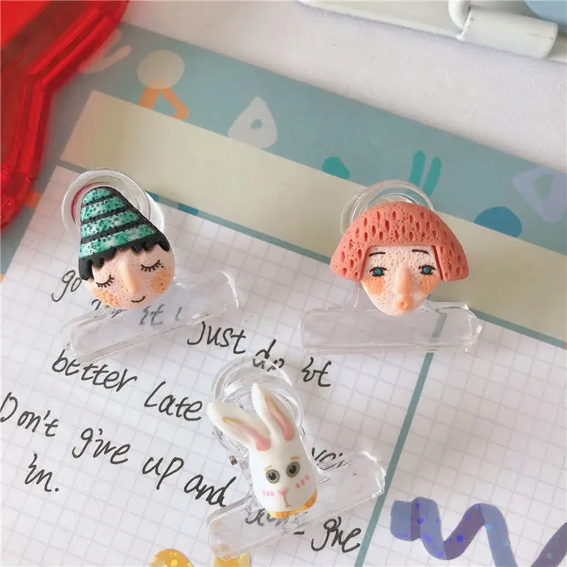5pcs/lot Paperclips doll head Document Clips Office Clips For School Personal Document Organizing And Classifying
