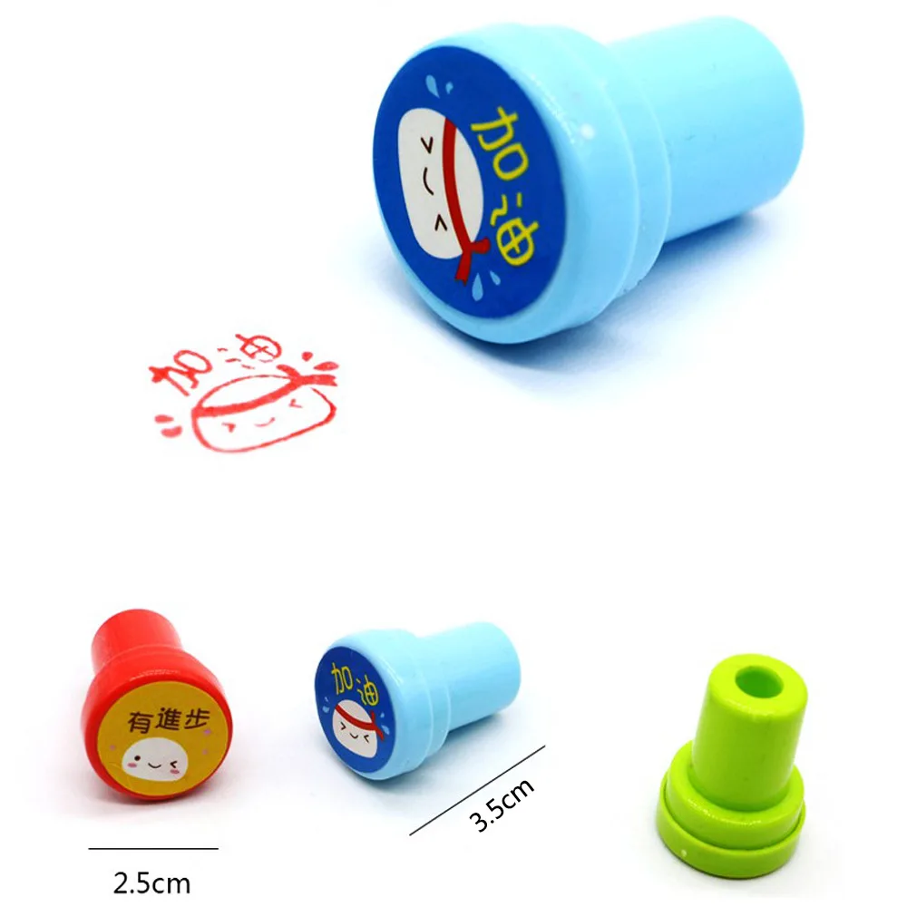 10 pz/set bambini giocattolo francobolli animali del fumetto frutta traffico sorriso bambini sigillo per Scrapbooking Stamper fai da te Cartoon Stamper giocattoli