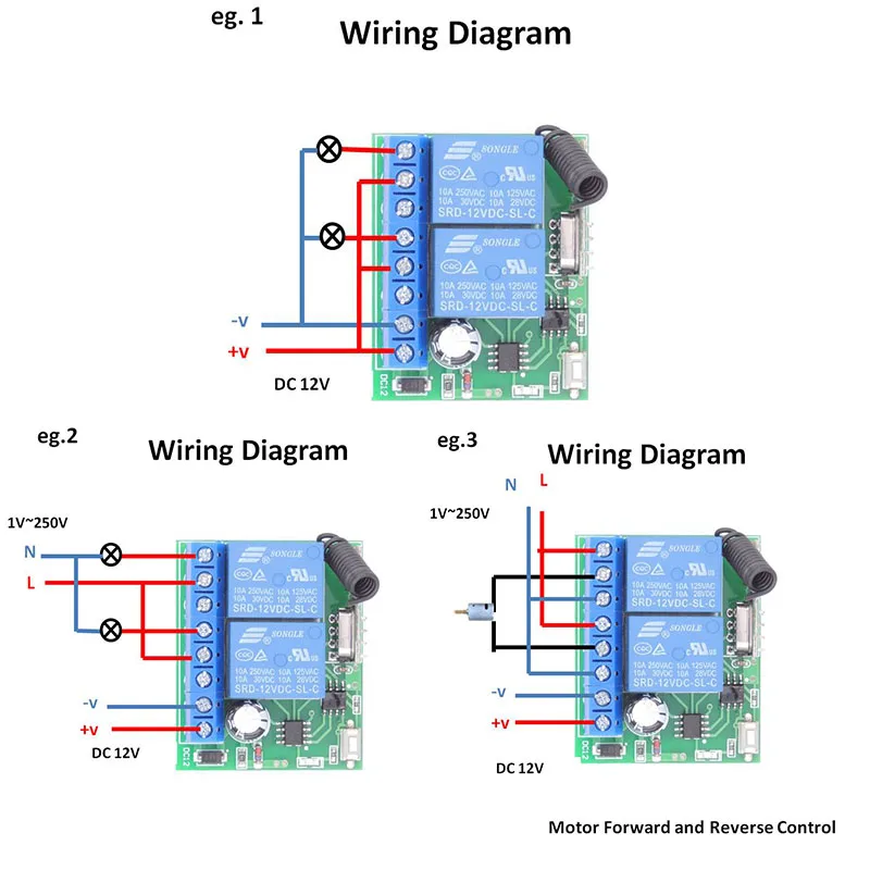 433MHz Universal Remote Control DC12V 10Amp 2CH RF Relay Receiver and Transmitter Moudle For expansion door\gate Controller/DIY