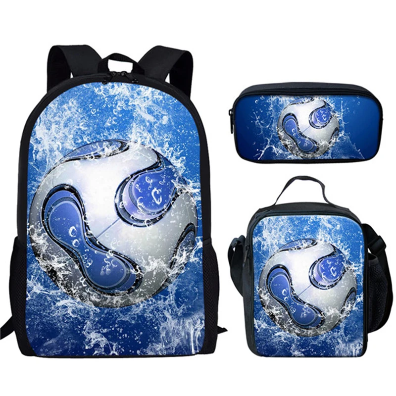 INJERSDESIGNS Teenager Sport Backpack Ice Fire Football Printing School Bags For Boys Girls Children Schoolbag Mochila Escolar