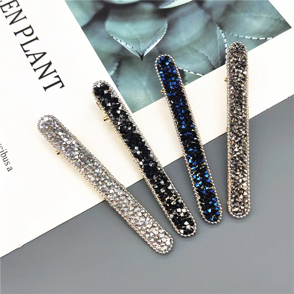 Shining Crystal Rhinestone Hair Clip Barrettes Geometric Hairpin Hairgrip Styling Tools Barrettes for Women Girls