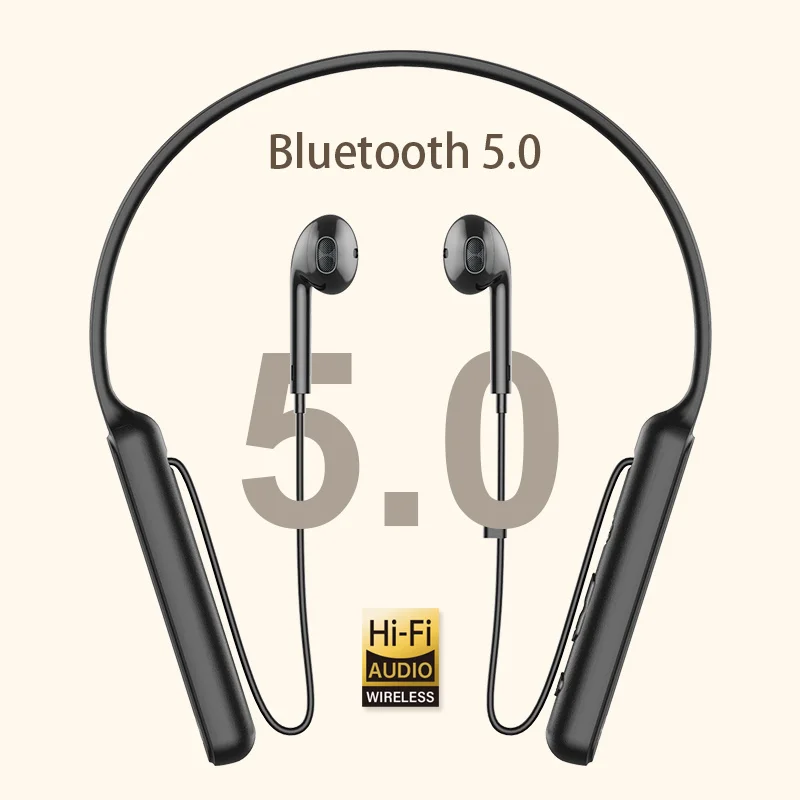 Fones de ouvido sem fio 80 horas reprodução bluetooth 5.0 fones ipx5 à prova dwireless água baixo fone com microfone esporte música estéreo