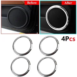 Car Chrome Interior Door Stereo Speaker Collar Cover Trim Fit For Compass 2008-2014 For Jeep Patriot 2007-2015 Auto Styling