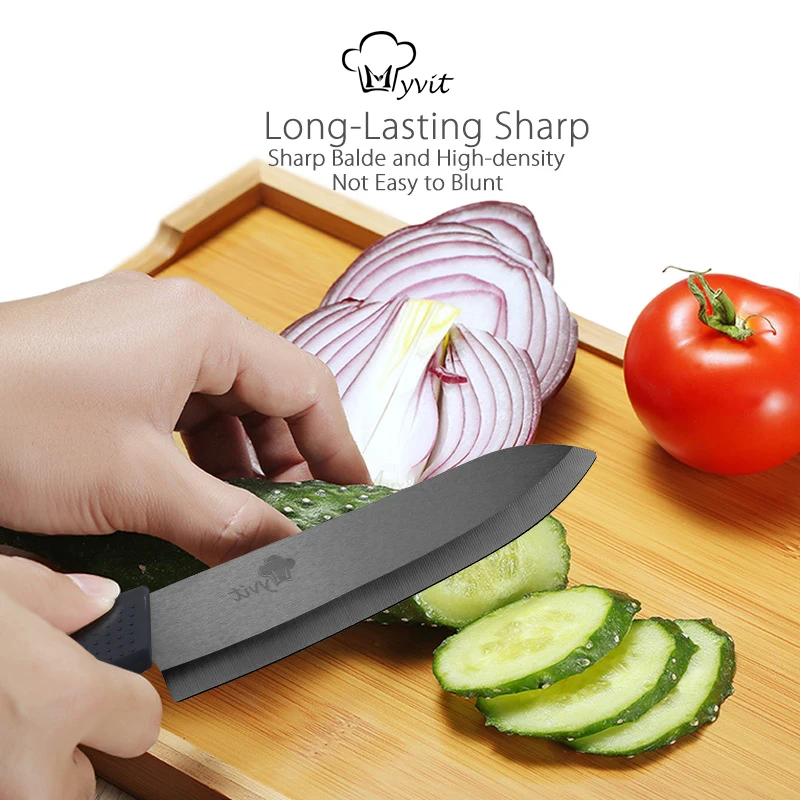 Ceramic Knife 3 4 5 6 inch Kitchen Knives with Peeler Serrated Bread Set Zirconia Black Blade Fruit Chef Knife Vege Cook Tool