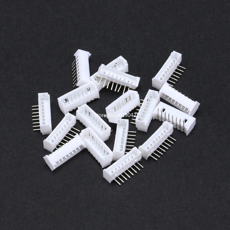 50Pcs Micro JST 1.25mm 2P 3P 4P 5P 6P 7P 8P 10P Right Angle Female Connector FOR PCB BOARD White 1.25