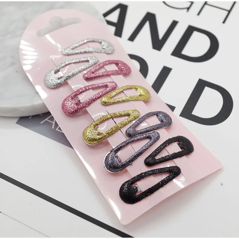 10PCS New Cute Heart Type Metal Candy Color Baby BB Clips Girls Cartoon Hairpins Hair Clip Kids Headwear Children Accessories