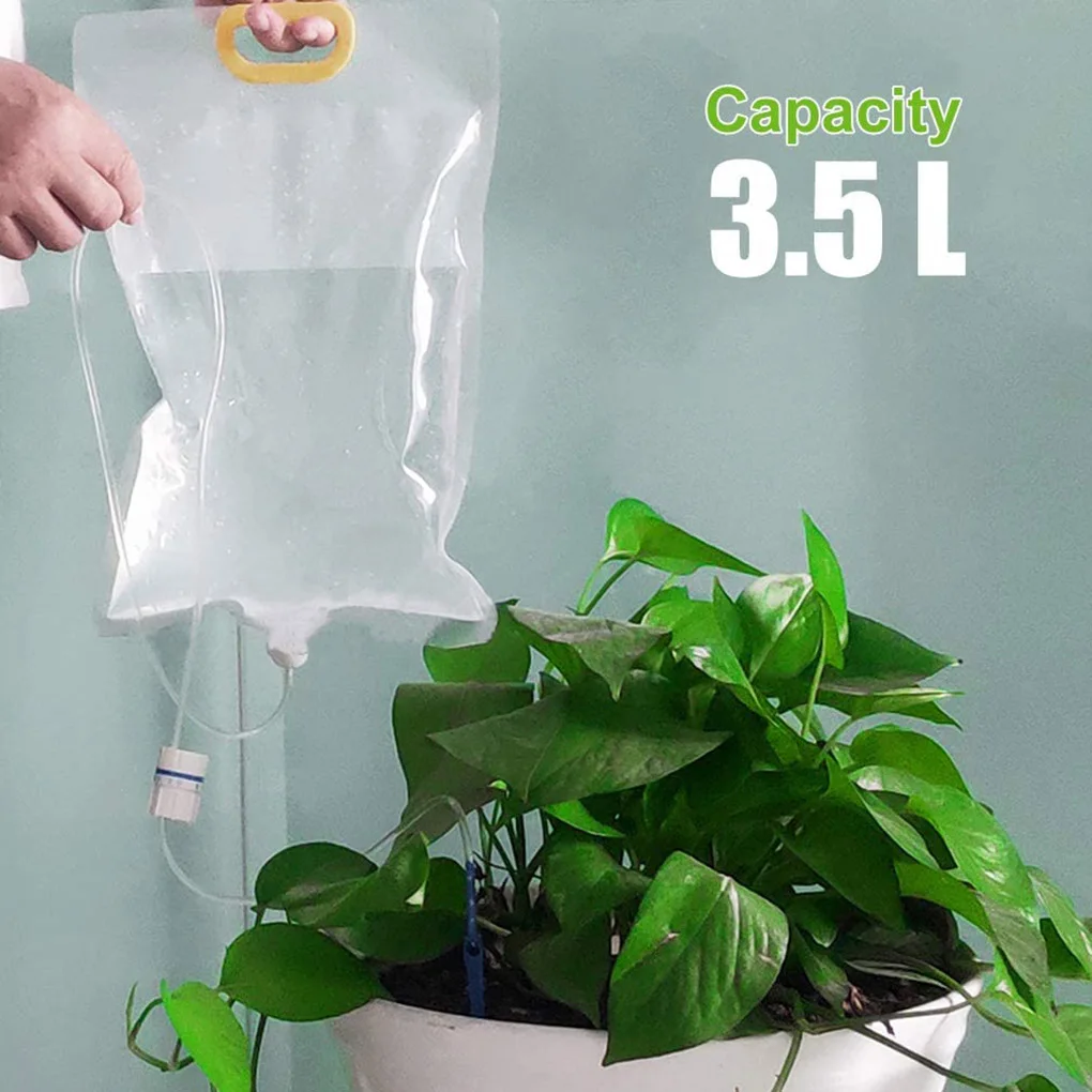 3.5L Plant Irrigation Bag Automatic Watering Bag Adjustable Garden Pots Drip Needle Device Garden Watering Water Bag Automatic