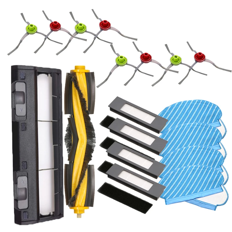 Hepaフィルターecovacs T5 DX55 メインローラーブラシカバー掃除ロボット掃除機のブラシぼろホイール水タンク部品