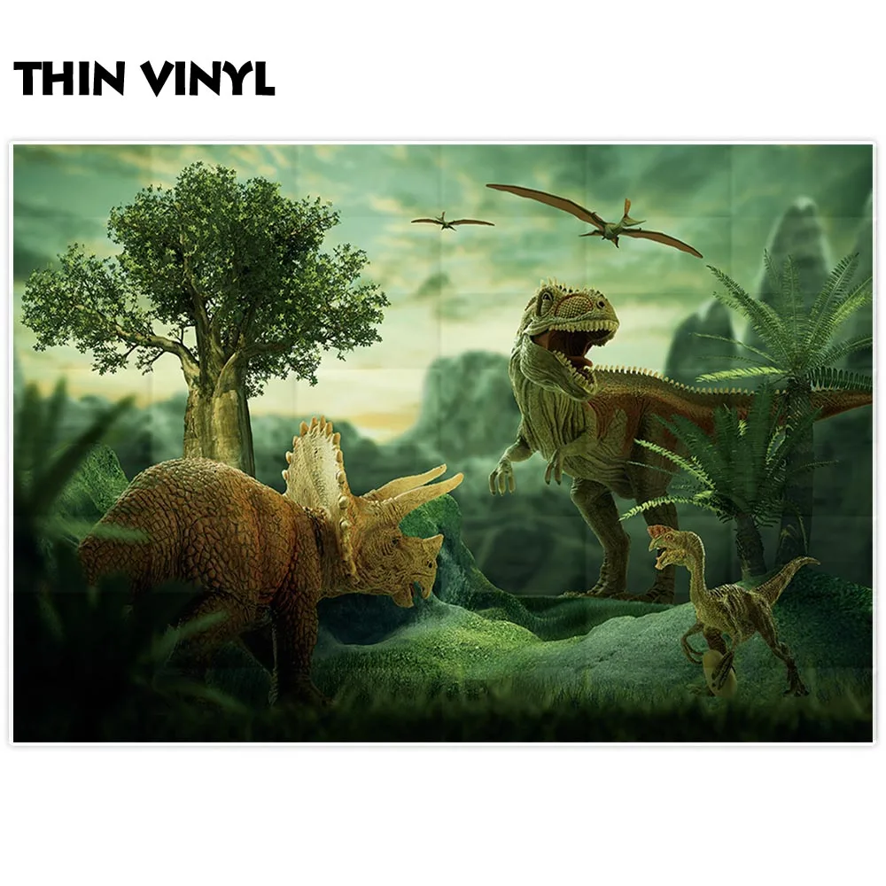 Allenjoy-Fondo con temática de dinosaurio para fiesta de cumpleaños, foto de mundo de jungla salvaje, fotozona