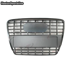 S6 Style Grey Front Sport Hood Racing Grill for Audi A6 C6 S6 Sline 2005-2011 Car Styling Accessories Not Fit RS6