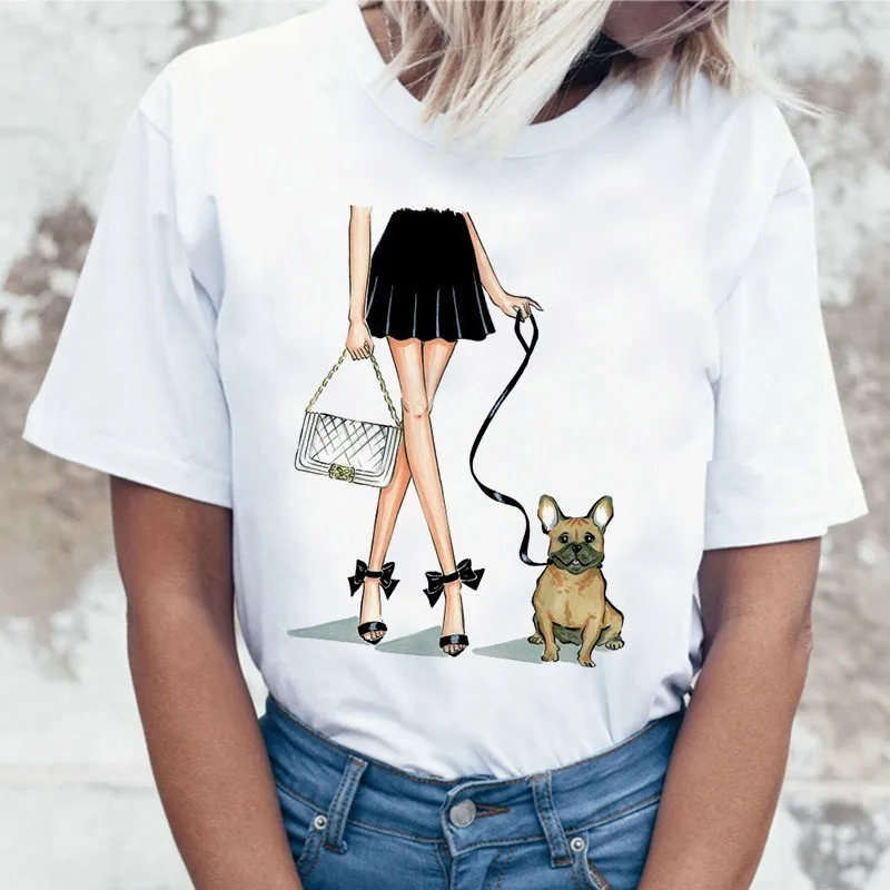 Dachshund Pug Teckel Funny T Shirt Women Harajuku Cute French Bulldog Frances German Shepherd T-shirt Pit Bull Tshirt Top Female