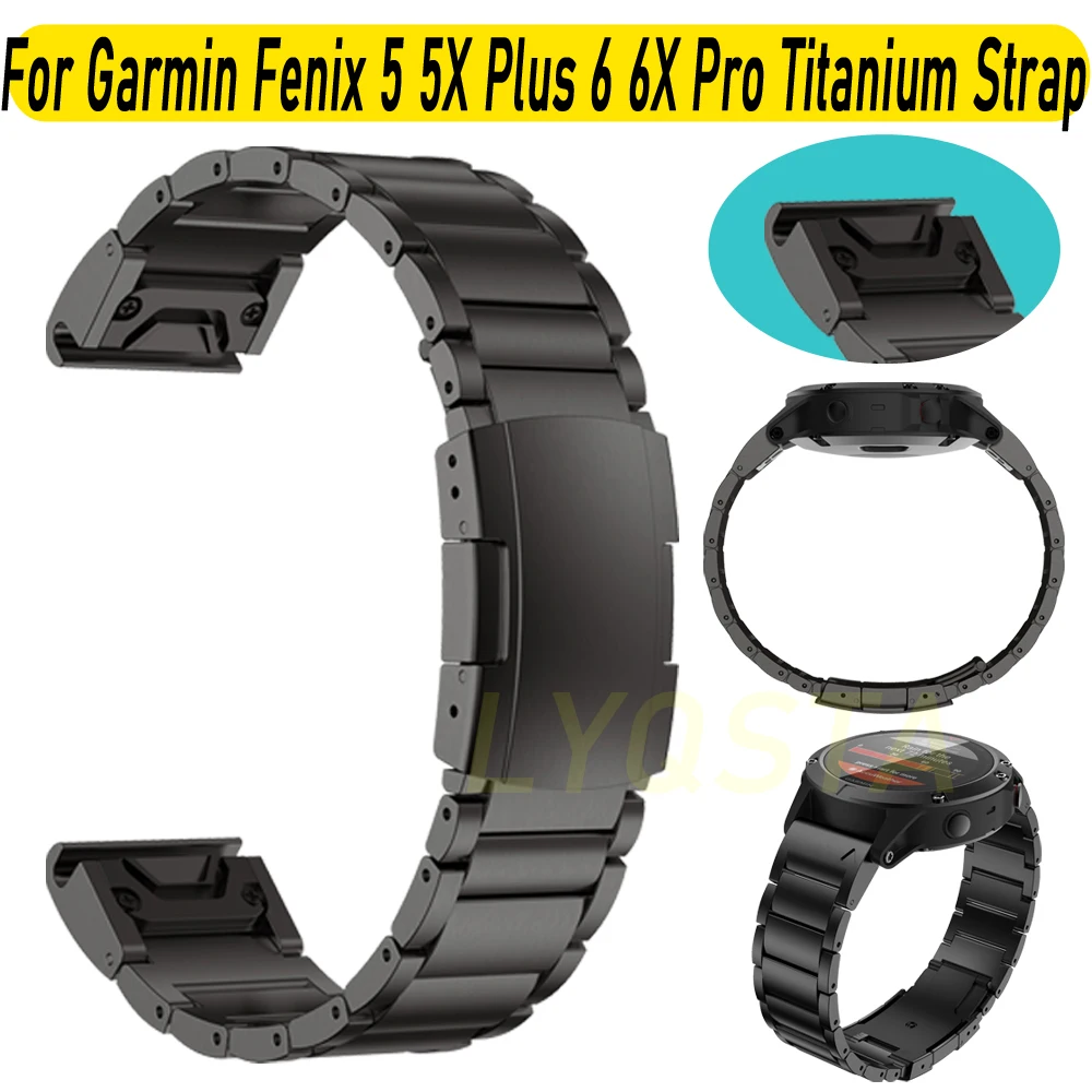 

22/26mm Lighter Harder Titanium Alloy Strap For Garmin Fenix 7 7X Pro 6 5X Plus 955 D2 Bravo Quickfit Install Metal Watch Bands