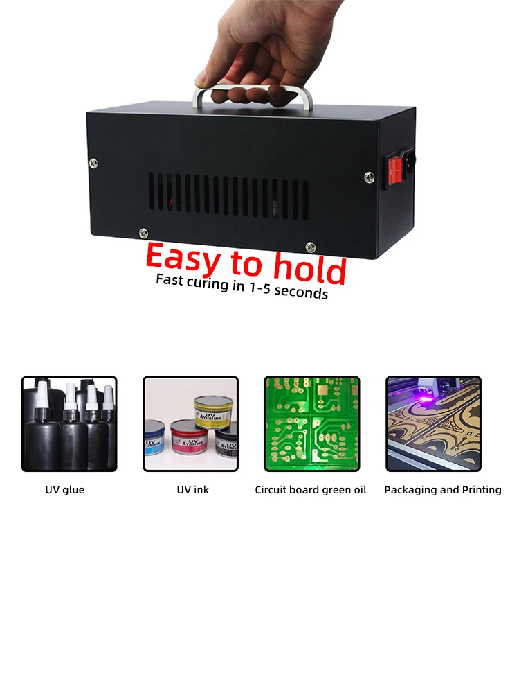 Portable UV lamp shadowless glue UV glue green oil ink printing printing high-power dedicated air-cooled UV curing lamp