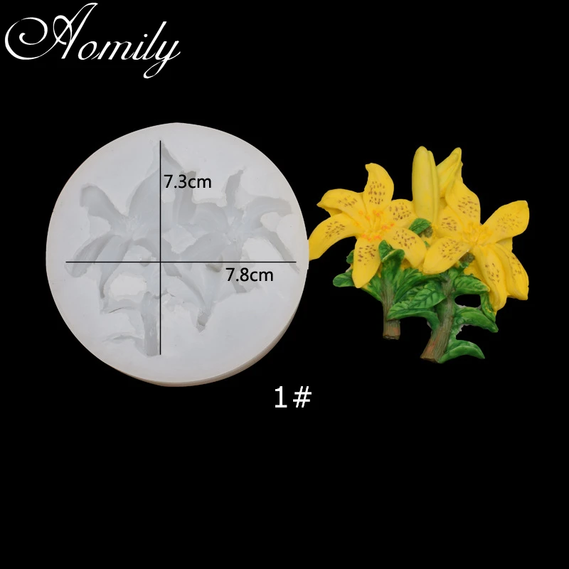 Amoliy Lily Sunflower Rose Camellia Silicone Mold Cake Mold Baking Pastry Chocolate Candy Jelly Mould Kitchen Baking Accessories