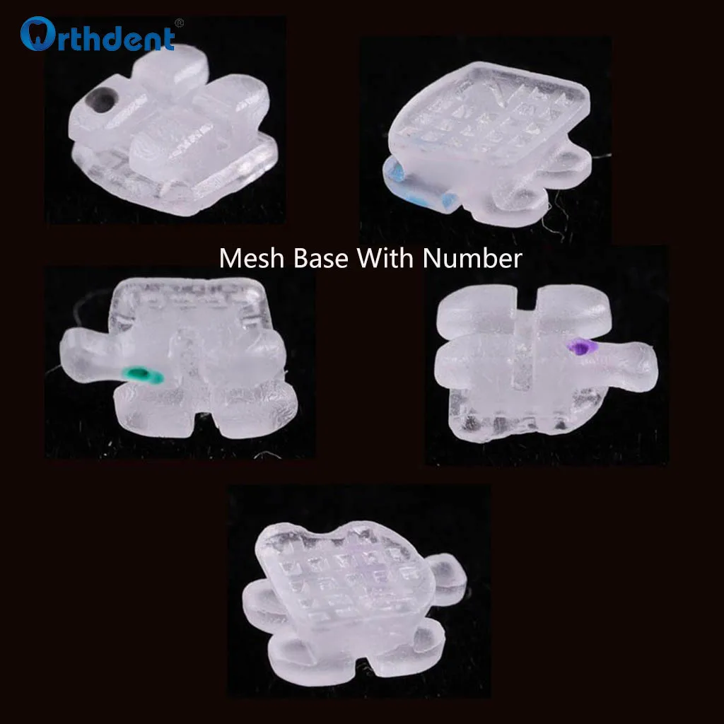 20 Pcs/Kit Dental Orthodontic Ceramic Brackets Braces for Teeth Mesh Base With Number Roth MBT 018 022 Hooks 345 Dentistry Tools