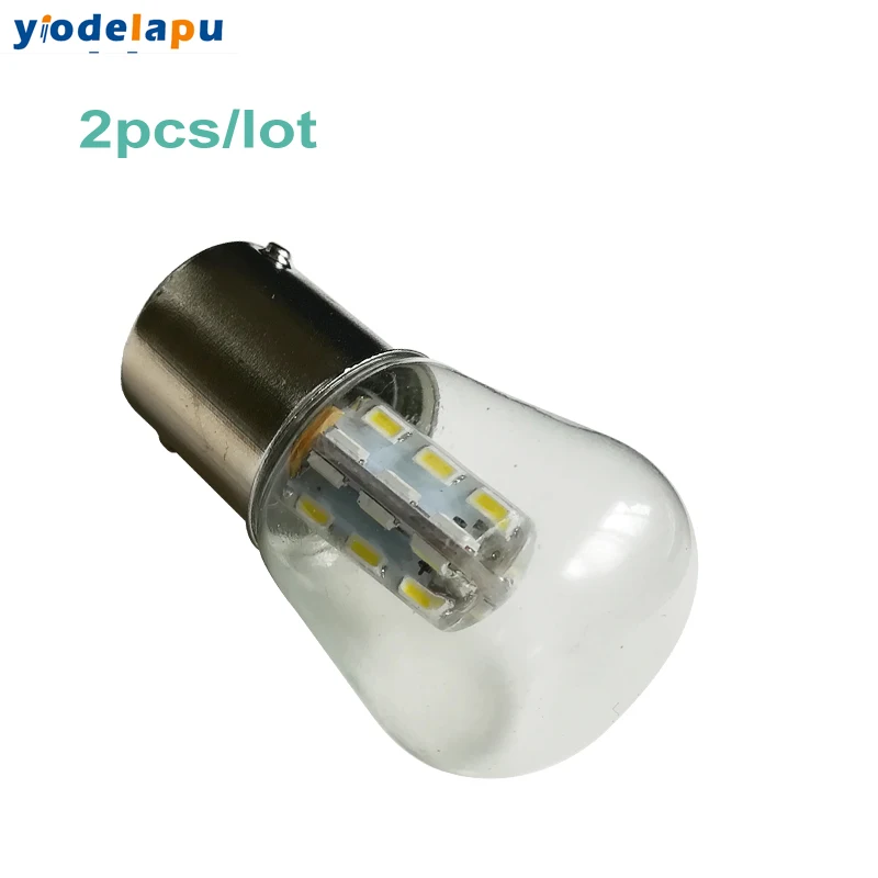 

2PCS DC AC 12V S25 BA15S BAY15D 1156 1157 1.3W Glass Warm White Turn Signal Car LED Bulb Reversing lights