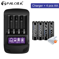 PALO 1.2V aa 2a AA bateria 3000 mAh Ni-MH akumulator AA na aparat zabawka baterie samochodowe i 1.2V AA ładowarka do baterii AAA