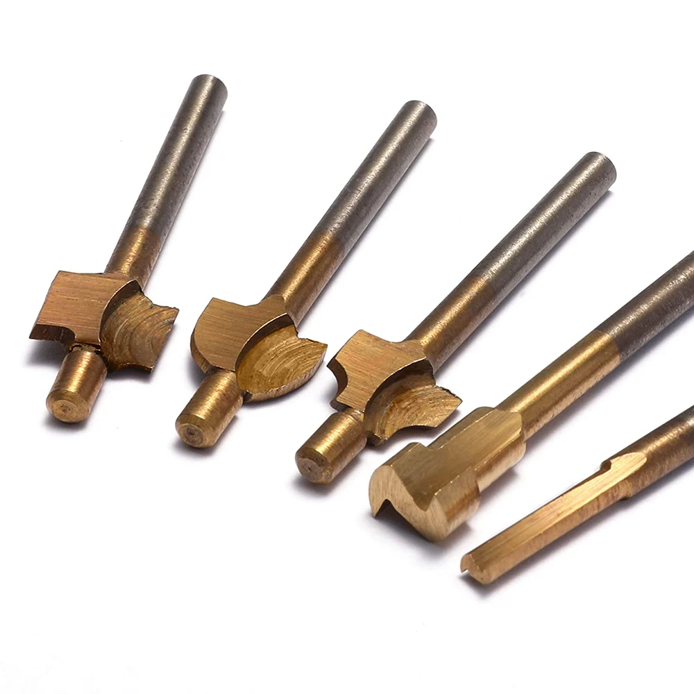 Set di frese rotanti HSS con rivestimento in titanio da 10 pezzi gambo da 1/8 ", per la lavorazione del legno, foratura, intaglio del metallo, incisione, lucidatura, RR10A