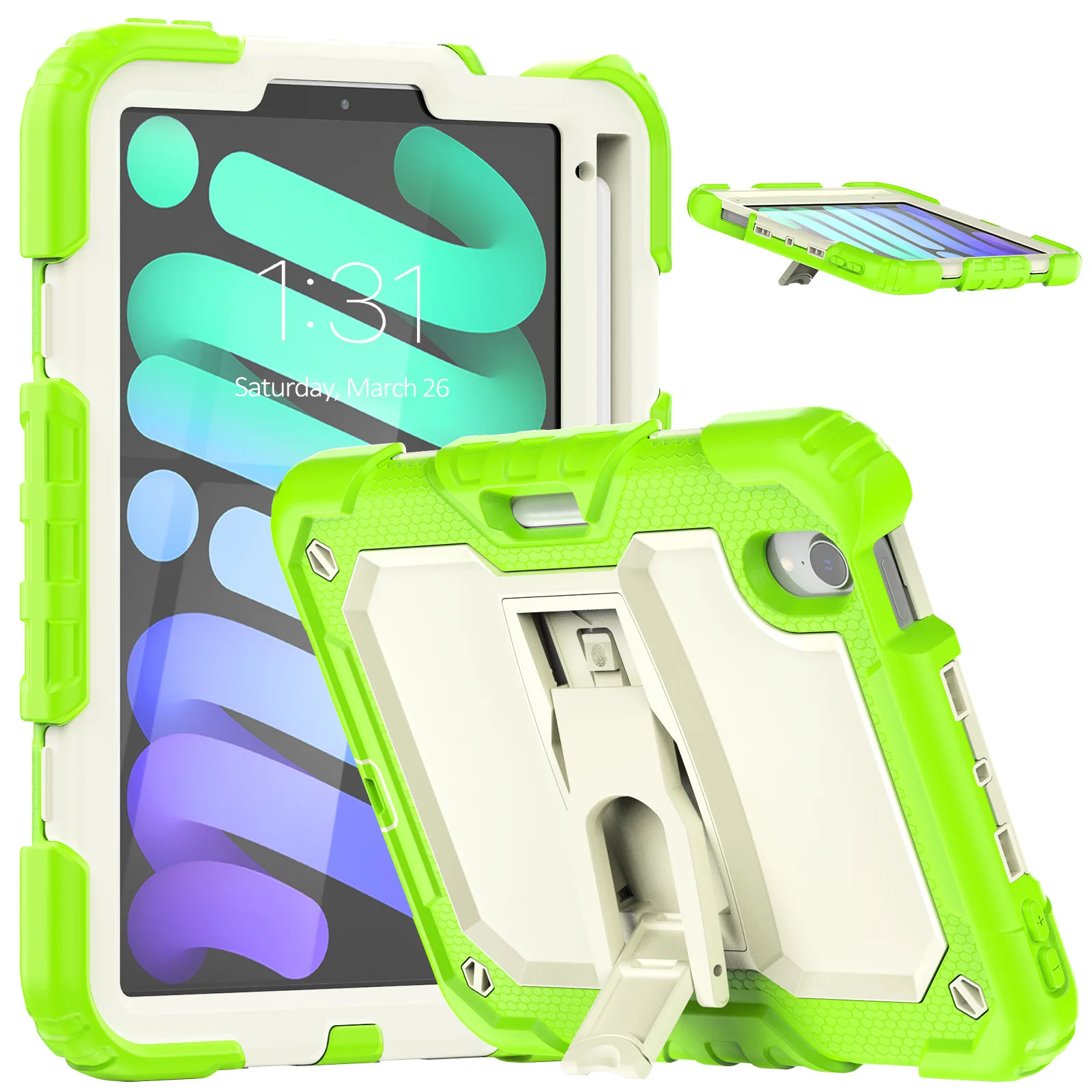 

Case for iPad Pro 10.5 2017 Kids Shockproof Silicone Cover for iPad Pro 11 2021 iPad Air 2 3 Stand Case for Mini 6 5 4 iPad 9.7