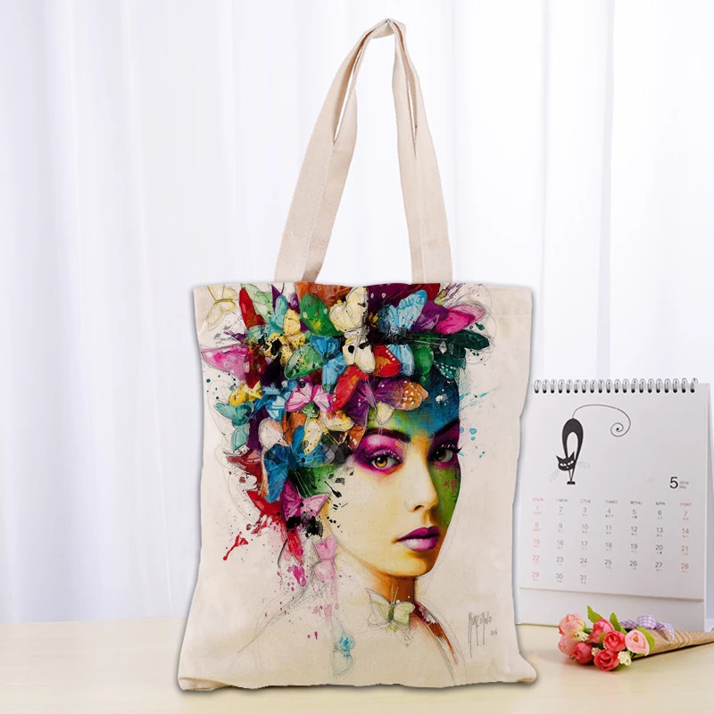 

Custom colorful paintings by patrice murciano Canvas Tote Bag Fashion Durable Cotton Linen Handbag Printed Shopping Bags