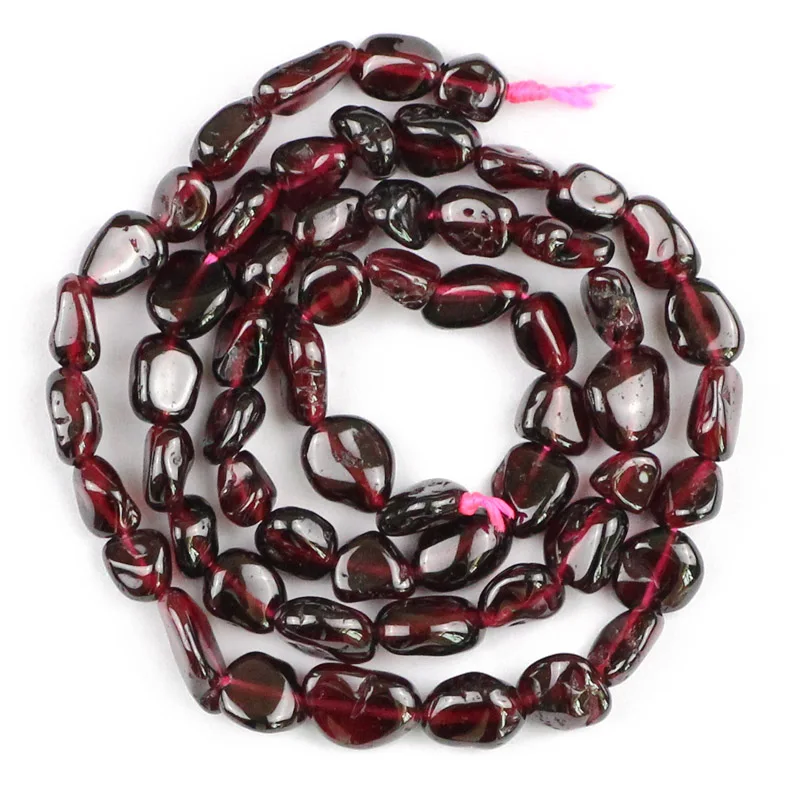 HGKLBB Natural Stone Beads Irregular Dark Red Garnet Fashion beads For Jewelry Making 4~6mm DIY Bracelets & Necklaces Wholesale