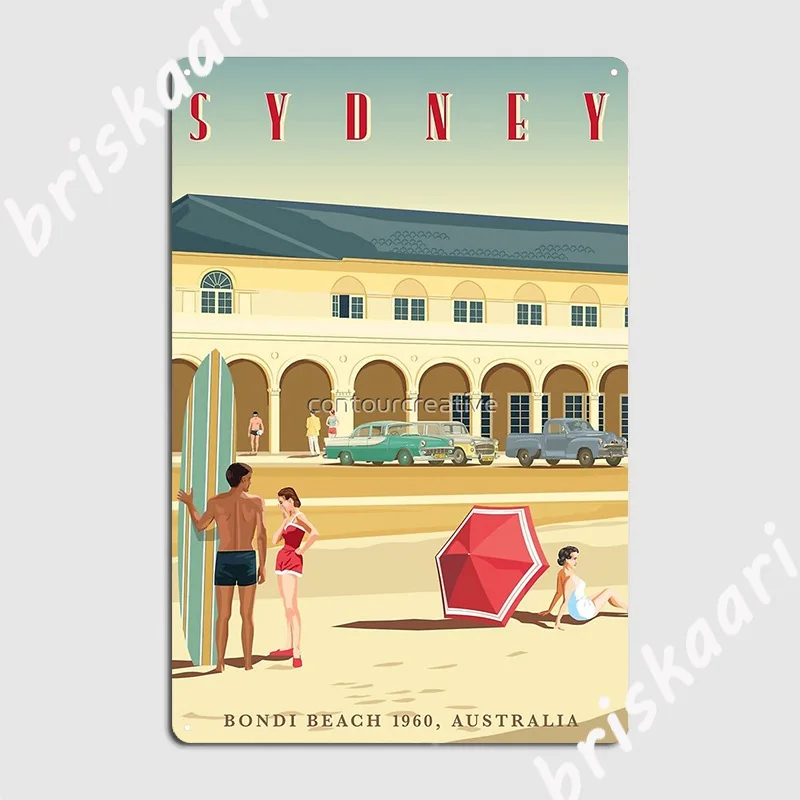 Sydney Bondi Bathers Pavilion 1960 Metal Sign Plaques Living Room create pub Tin sign Poster