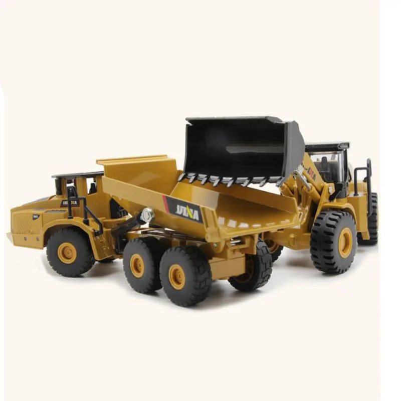 1/50 Diecast Alloy Metal Engineering Excavator Loader Wood Catcher Roller Dump Crusher Forklift Truck Vehicle Model Boy Cars Toy