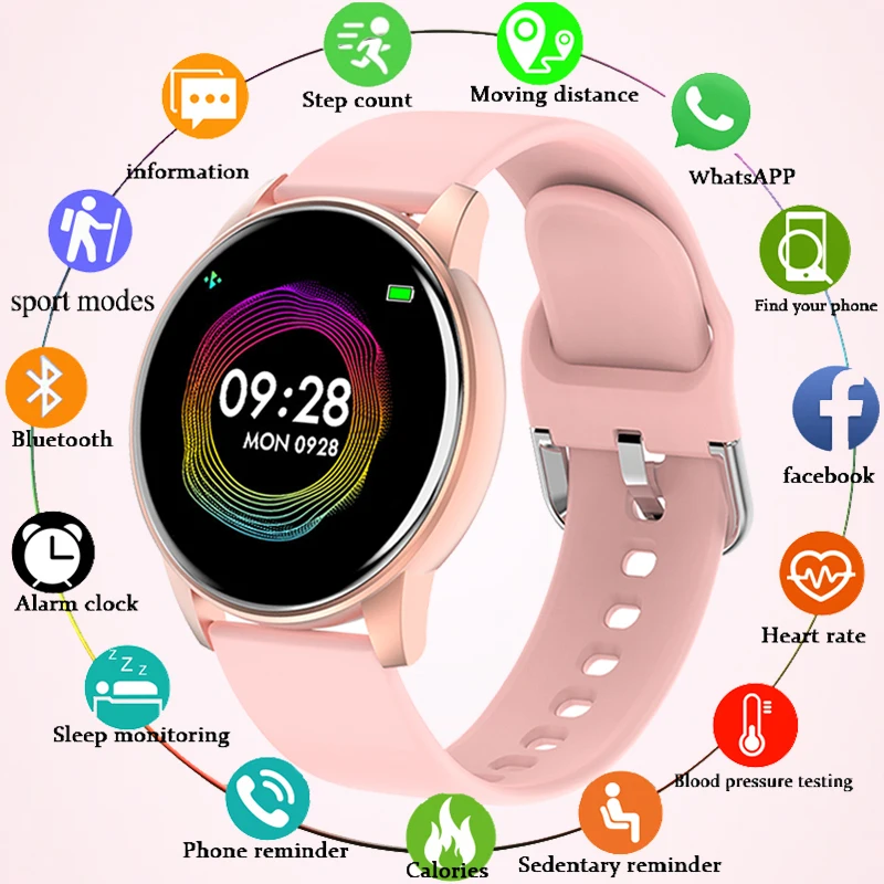 LIGE Women Smart Watch Real-time Weather Forecast Activity Tracker Smartwatch Ladies Heart Rate Monitor Sports watch For Men+Box