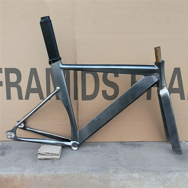 Fixie Bike Frame 52cm Fixed Gear Bicycle Frameset Matte Black Track Single Speed Aluminum Alloy Fork