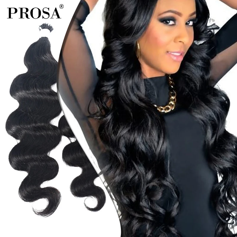 Remy Hair Extensions Body Wave I Tip 30 Inch Cheap Human Microlink Hair Extensions 4 Bundles Long Bodywave Brazilian Bundles