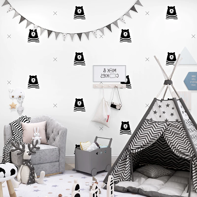 beibehang English Kids Room Wallpaper Cartoon Bear Boy Bedroom Bedroom Book Paper Wall paper Airplane papel de parede