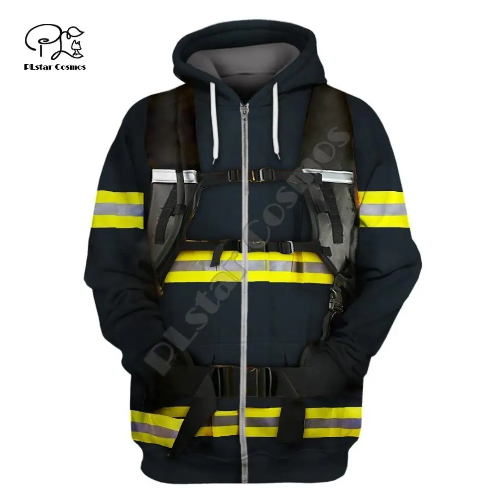 Firefighter Suit 3D Print Hoodies Fireman  3D Hoodie  Men Women New Fashion Hooded Sweatshirt Long Sleeve Pullover Style-3