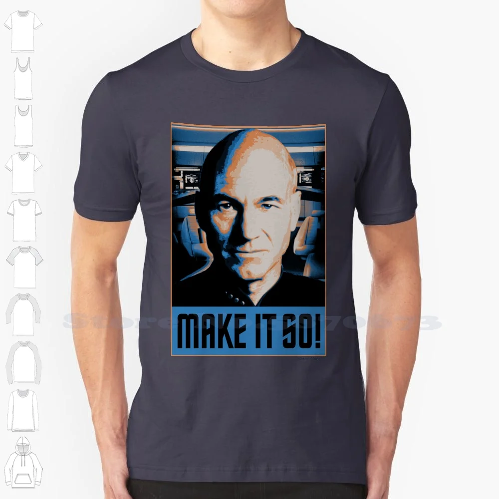 Star Next Generation Captain Picard Make It So! 100% Cotton T-Shirt Star Next Generation Picard Fifthsunmerch Fifthsunlicense