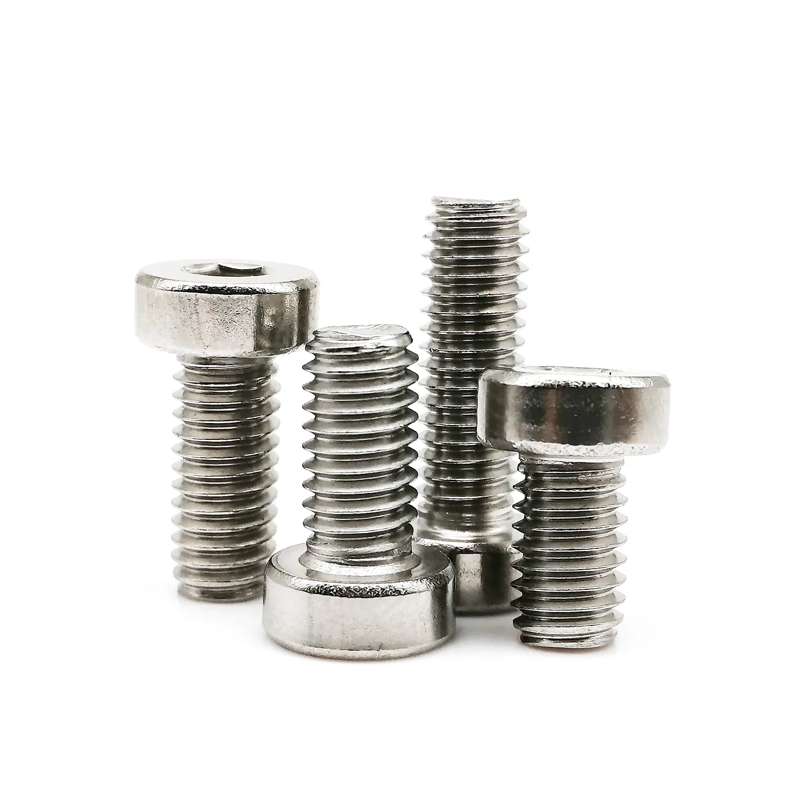 10/50pcs M3 M4 M5 M6 A2-70 304 Stainless Steel Hex Hexagon Socket Thin Low Short Profile Head Allen Cap Screw Bolt