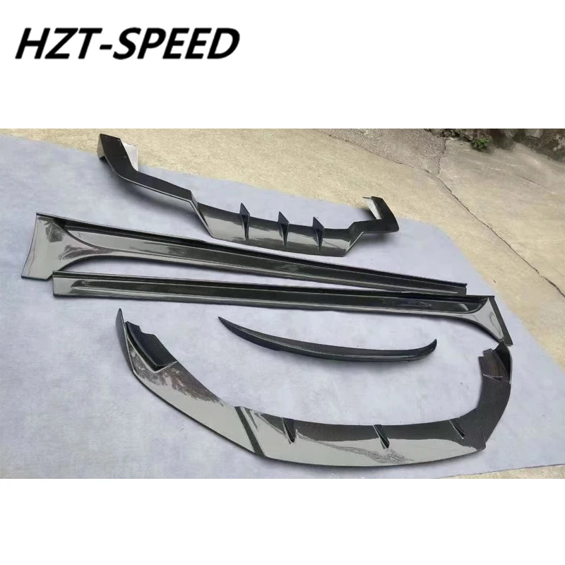 Whole Set Carbon Fiber Front Bumper Lip Rear Diffuser Rear Spoiler Side Skirts Extensions For Maserati Ghibli 2018-2020