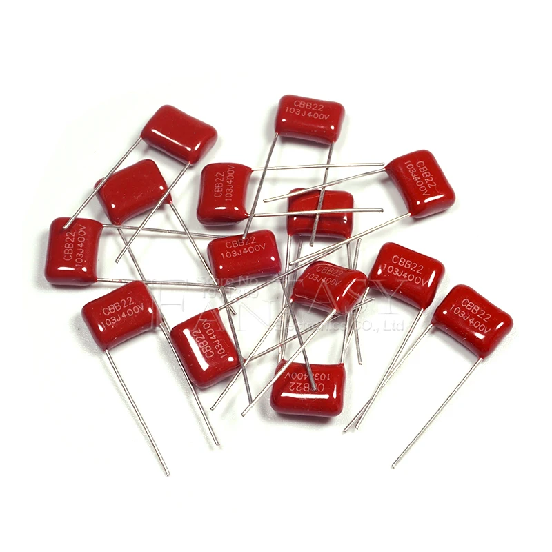 Condensador de película de polipropileno CBB, 400V103J, 0,01 UF, 10NF, 103, 400V, paso de 10MM, 10 unidades