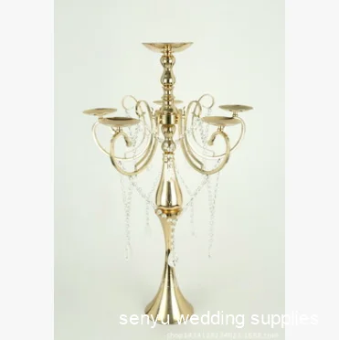 10pcs Wedding Event Party Centerpieces Decoration 5 Arm Crystal Candelabra Candle Holder 0683