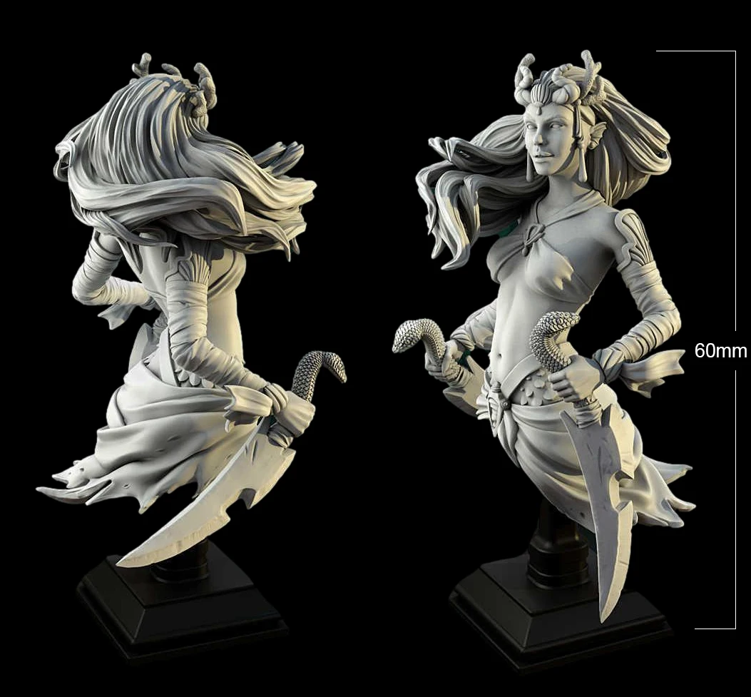 60mm Resin Model Kits Queen of The Forest Bust Unpainted No Color RW-115B